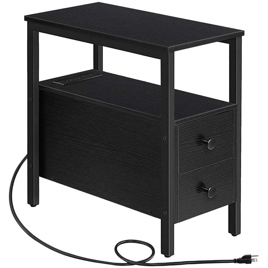 Amazon.com: HOOBRO End Table with Charging Station, Narrow